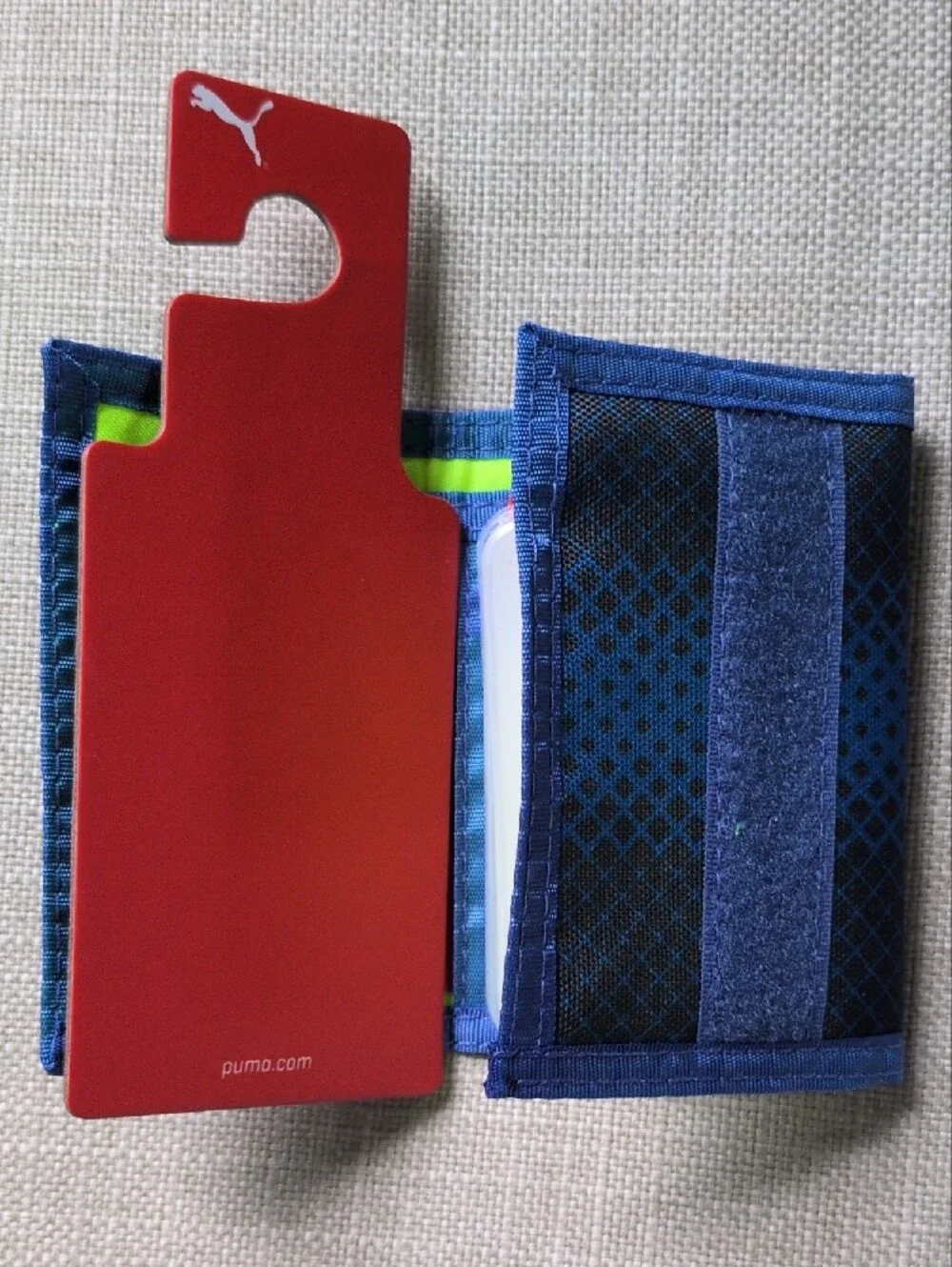 NWT Puma Blue Neon Yellow Trifold Sport Wallet One Size